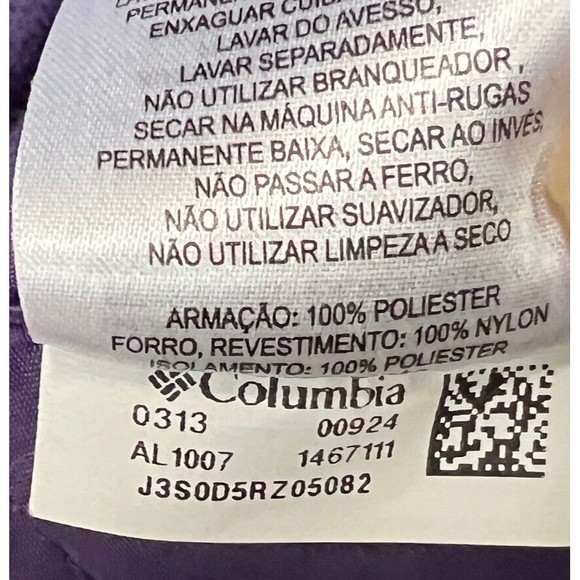 Columbia Vest Womens Medium Purple Fleece Quilted Full Zip Sleeveless Pockets - Picture 9 of 10